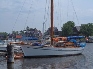 Classic wooden antique folk boat