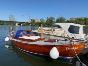 Classic wooden antique folk boat