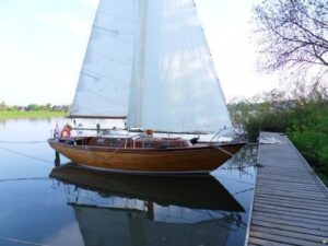 Classic wooden antique folk boat