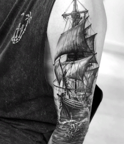 boat tattoo design